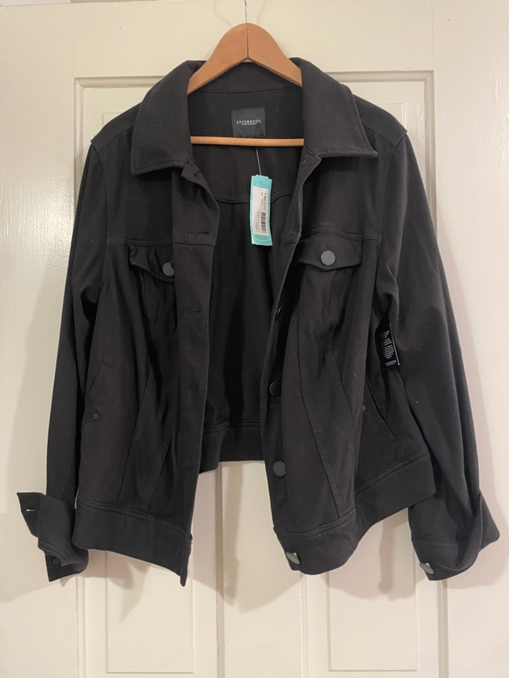 Liverpool Jeans Company Black Button-Front Jean Jacket